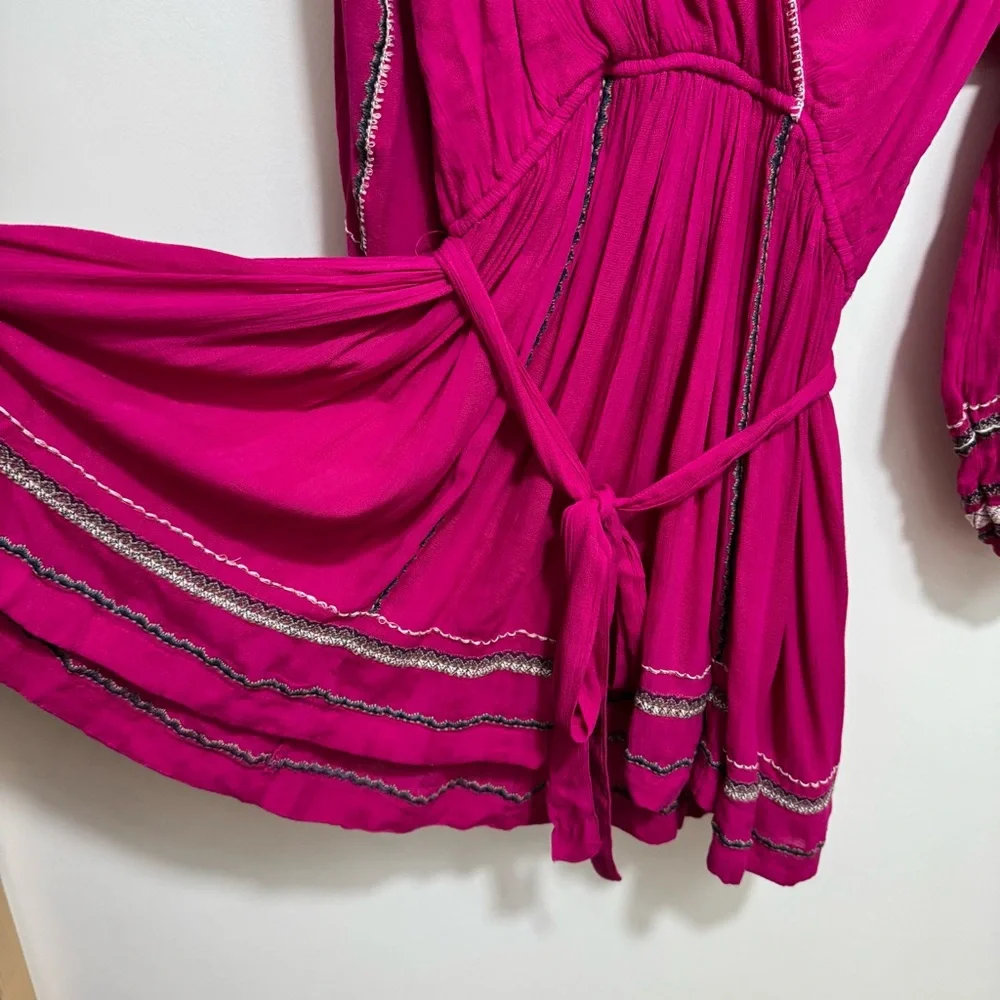 Free People‎ Embroidered Delilah Wrap Dress Small